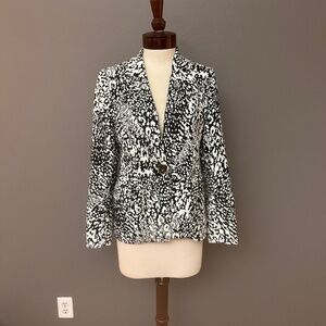 Escada Bikenati Abstract Leopard print Blazer Jacket Sz 40 Which is a 10 US .